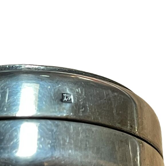 Vtg Sterling Silver Egyptian Pill Box Nefertiti Beetle Ankh Bird Snake Cutout - Picture 4 of 7